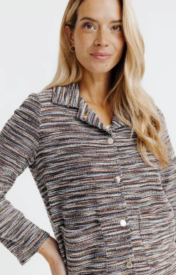 Vestes<Armand Thiery BLOUSON DOUBLE EN MAILLE - Brique