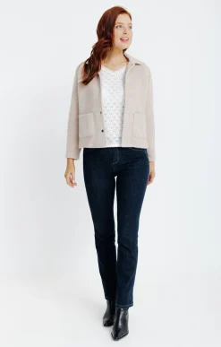 Vestes<Armand Thiery BLOUSON EN MAILLE CHINE - Beige