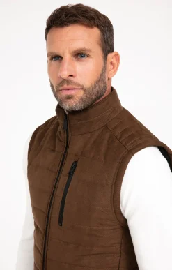 Parkas & Blousons<Armand Thiery Blouson sans manches DD SUEDE - Camel