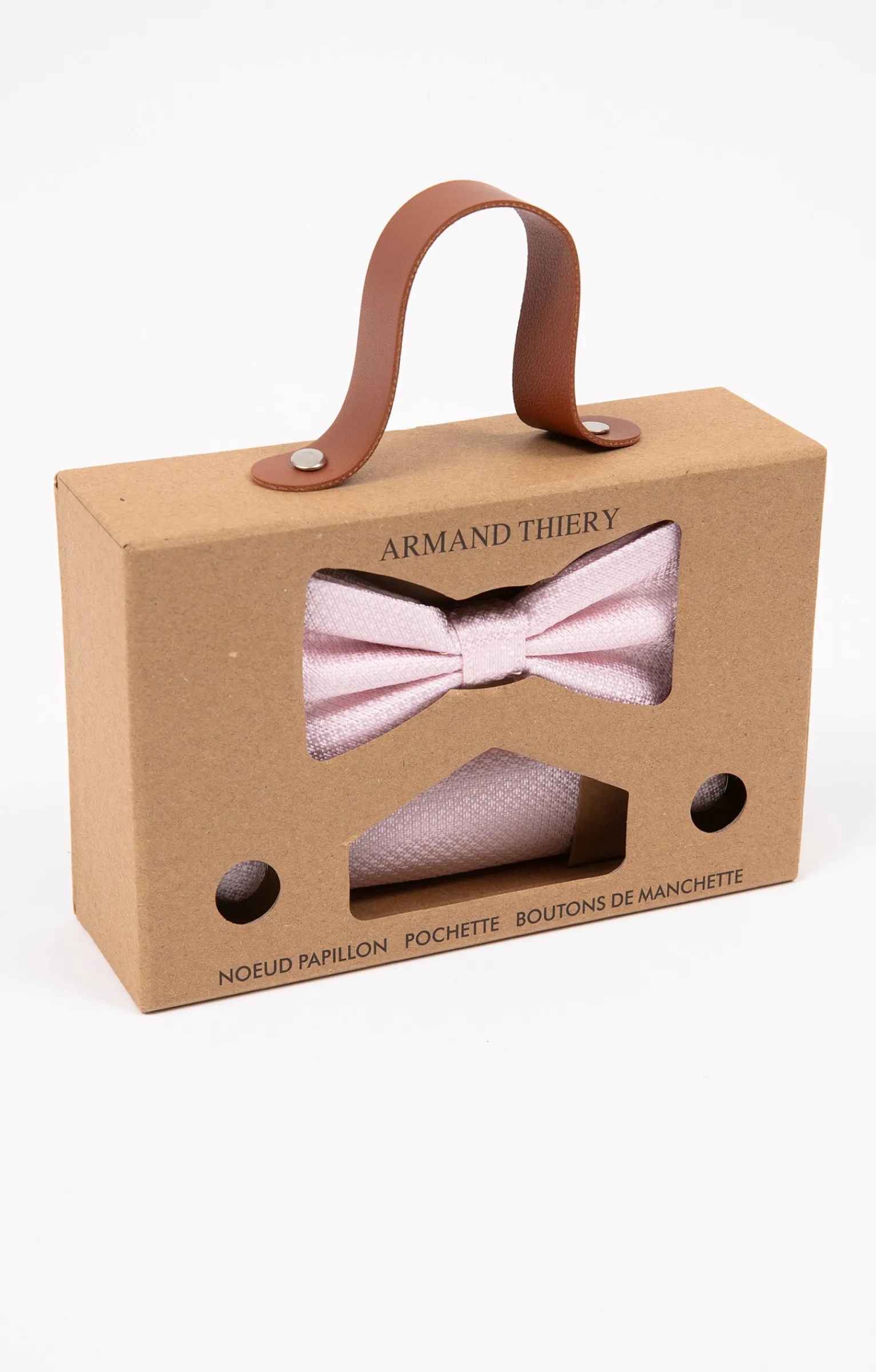 Cravates<Armand Thiery Box 1 noeud, 1 pochette, 2 boutons - Rose