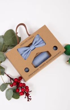 Cravates<Armand Thiery Box avec 1 noeud,1 pochette et 2 boutons - Bleuciel