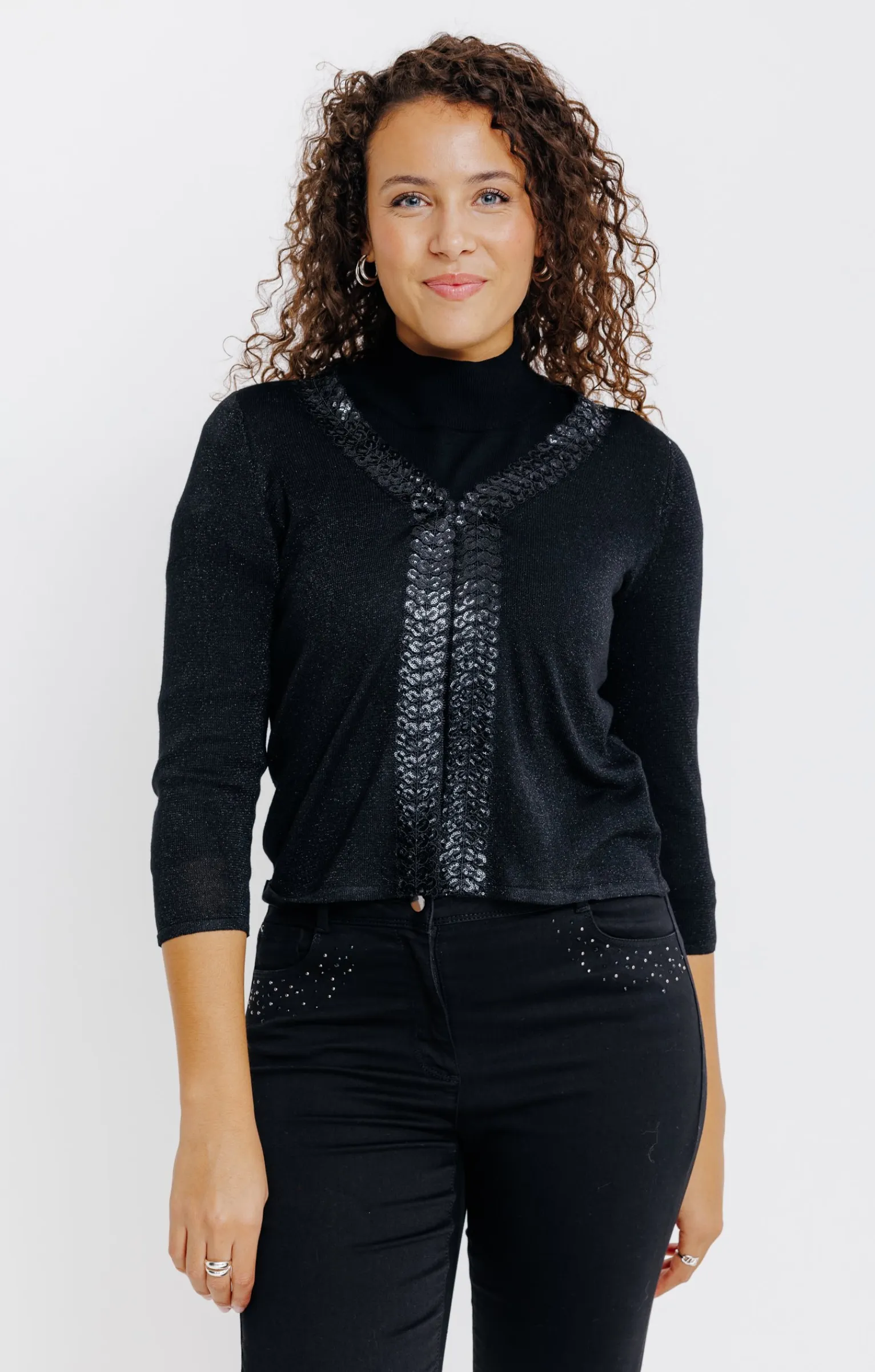 Pulls & Cardigans<Armand Thiery CARDIGAN BANDE FANTAISIE - Noir