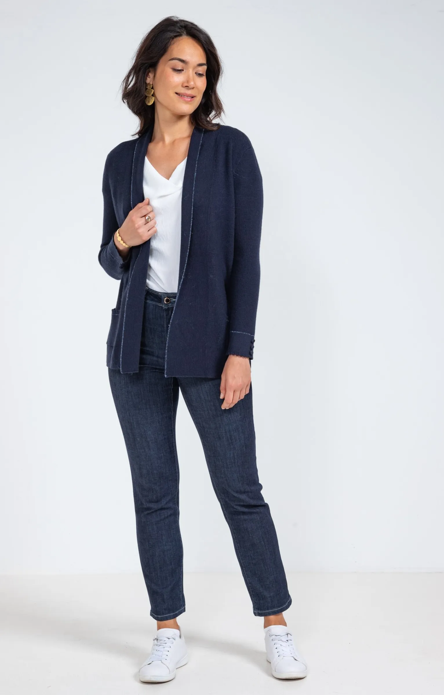 Pulls & Cardigans<Armand Thiery Cardigan côte anglaise - Marine