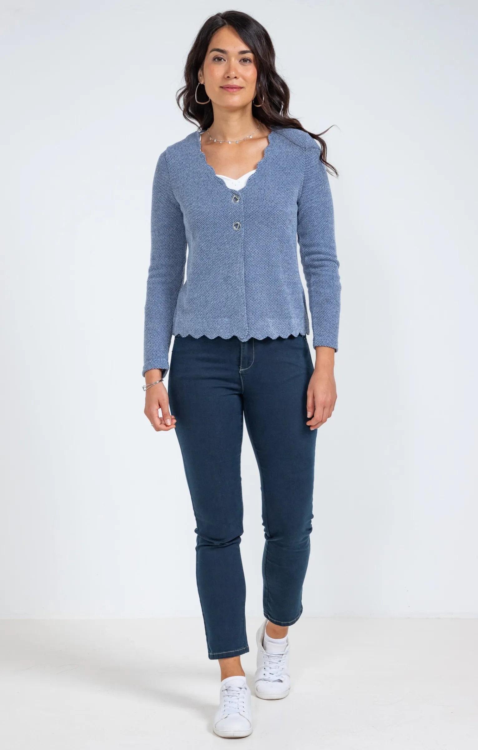 Pulls & Cardigans<Armand Thiery Cardigan festonné - Indigo