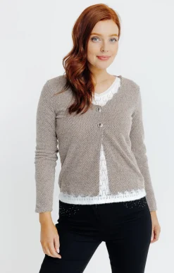 Pulls & Cardigans<Armand Thiery Cardigan festonné - Grège