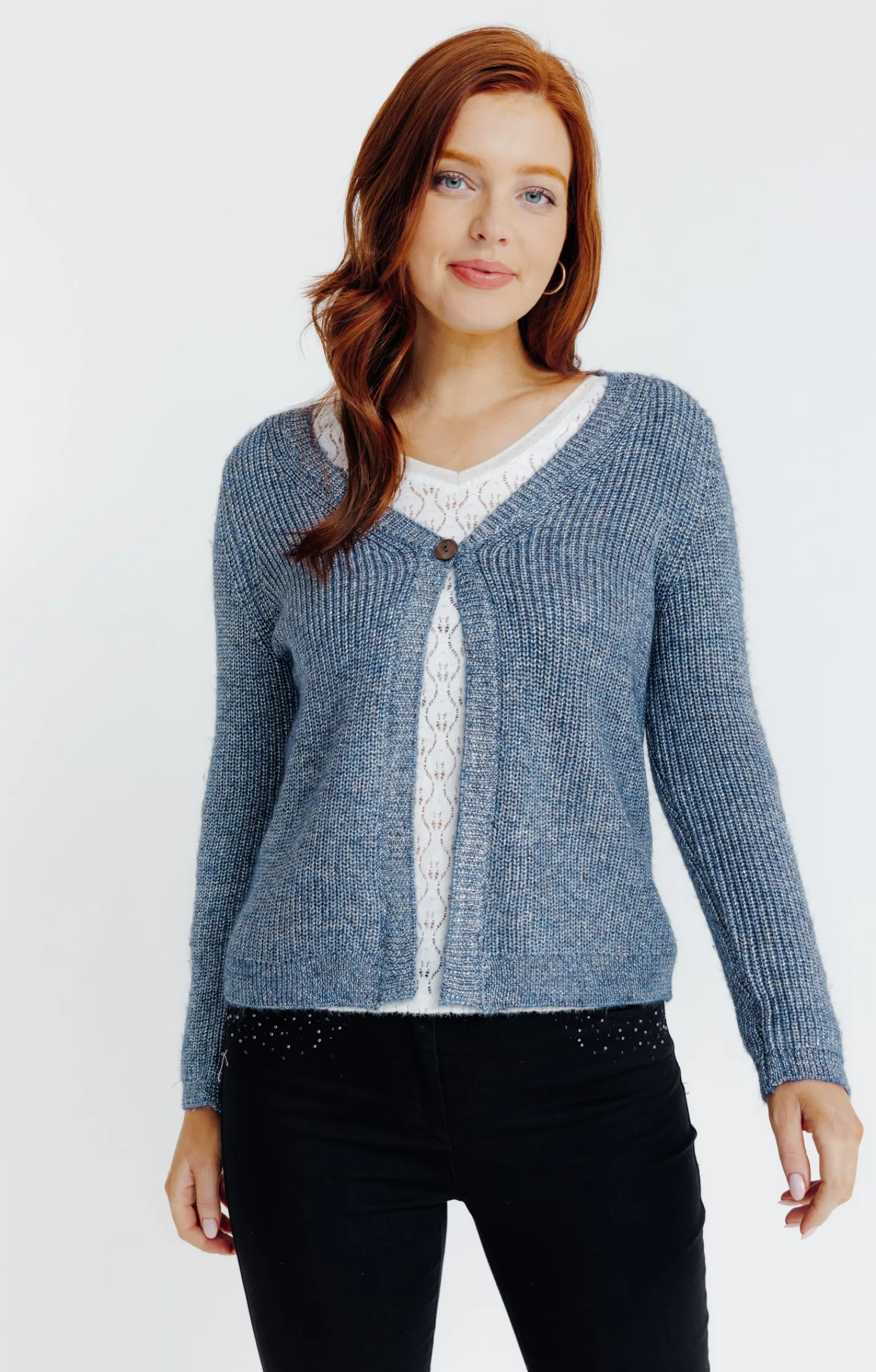Pulls & Cardigans<Armand Thiery Cardigan maille anglaise - Bleu
