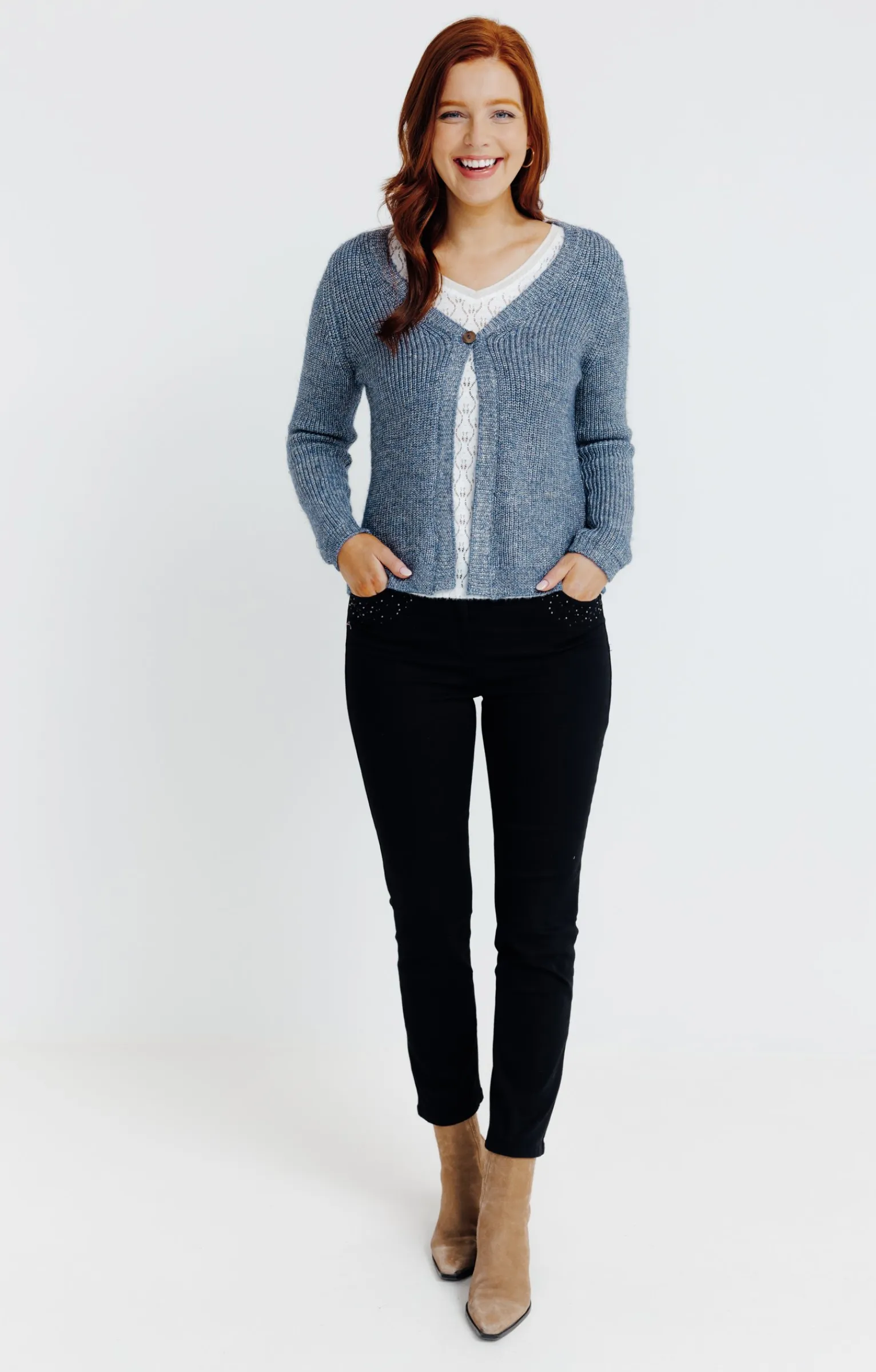 Pulls & Cardigans<Armand Thiery Cardigan maille anglaise - Bleu