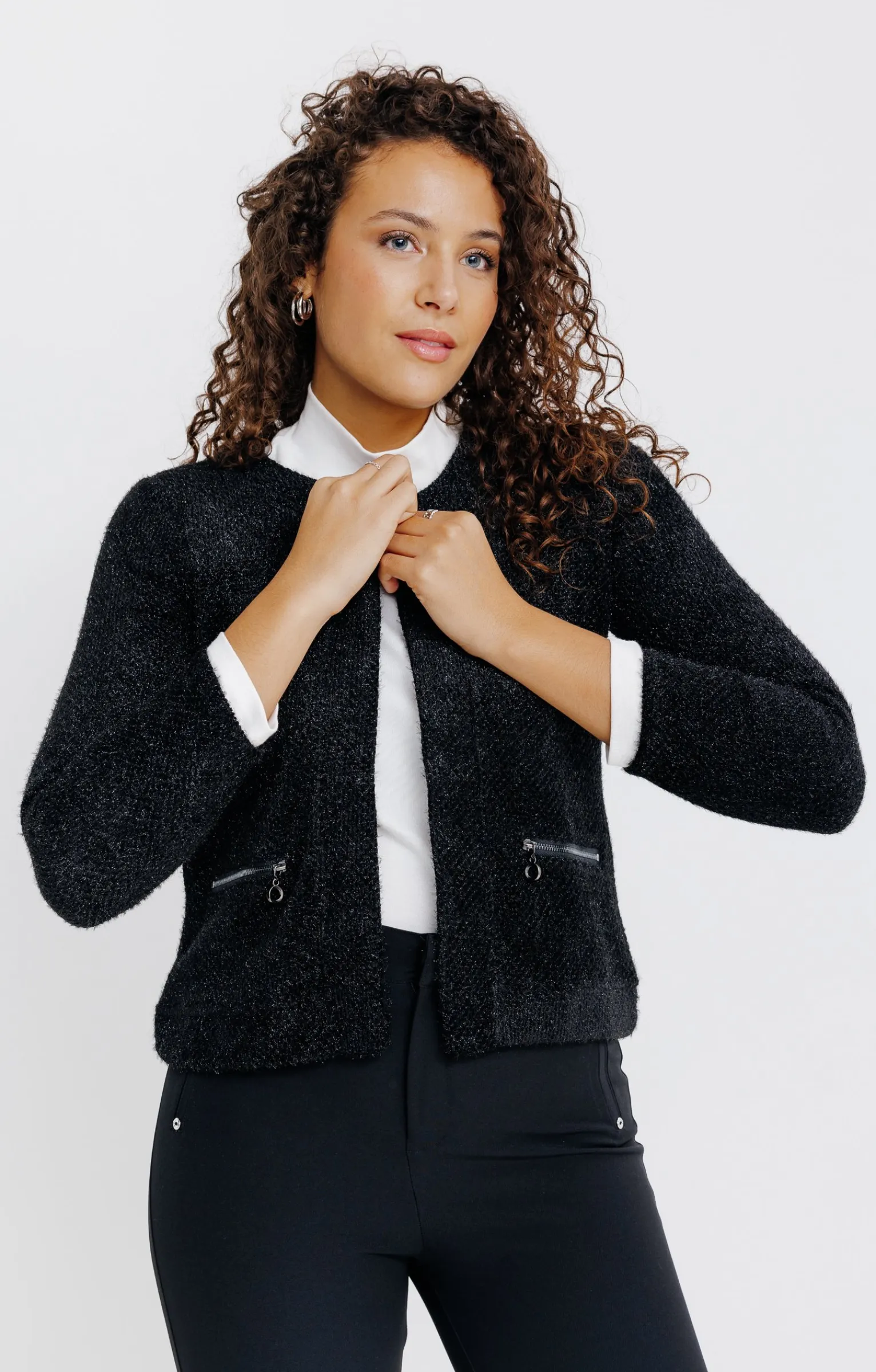 Pulls & Cardigans<Armand Thiery CARDIGAN MAILLE FANTAISIE - Noir