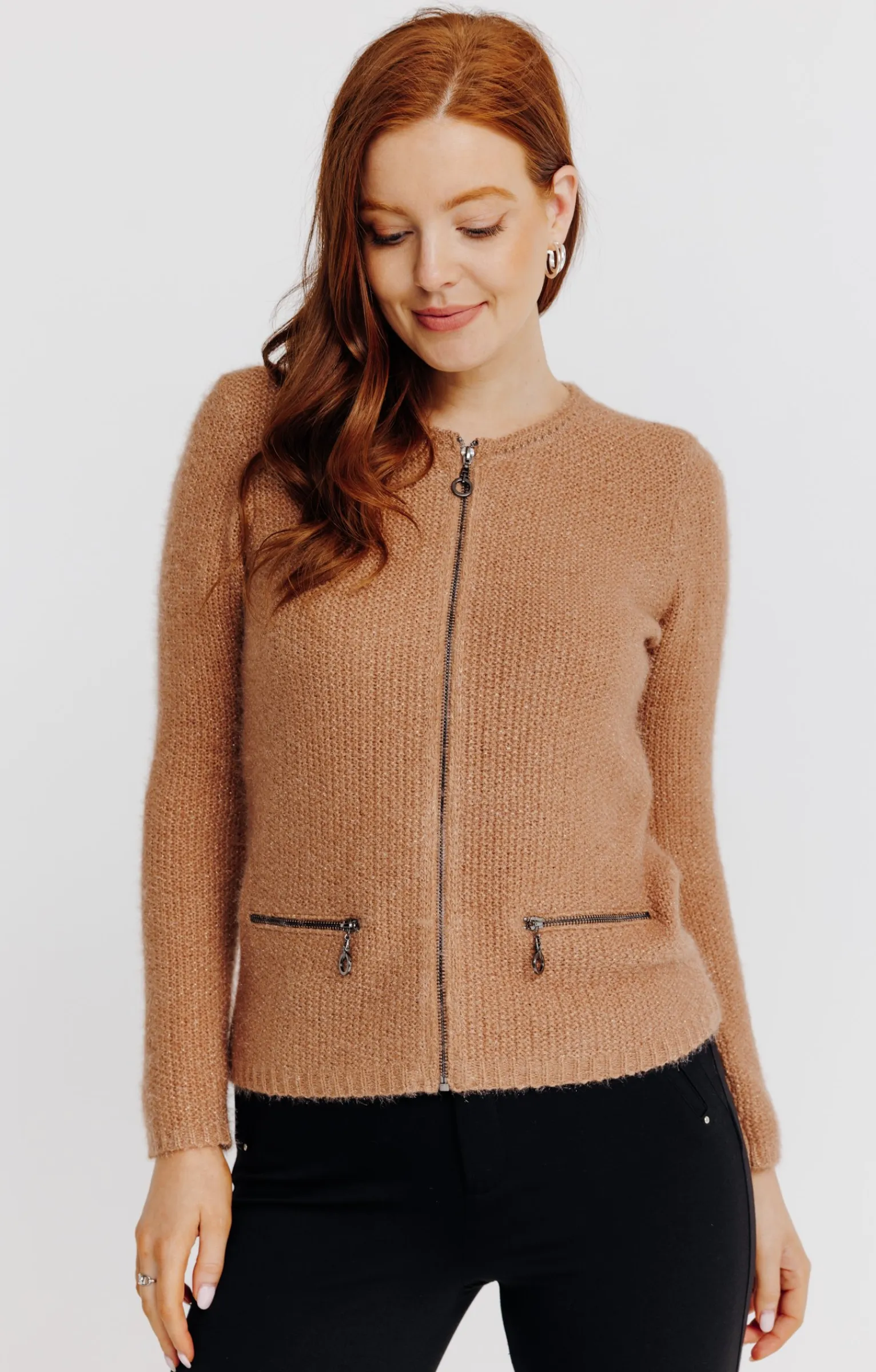 Pulls & Cardigans<Armand Thiery Cardigan maille fluffy - Camel