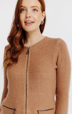 Pulls & Cardigans<Armand Thiery Cardigan maille fluffy - Camel
