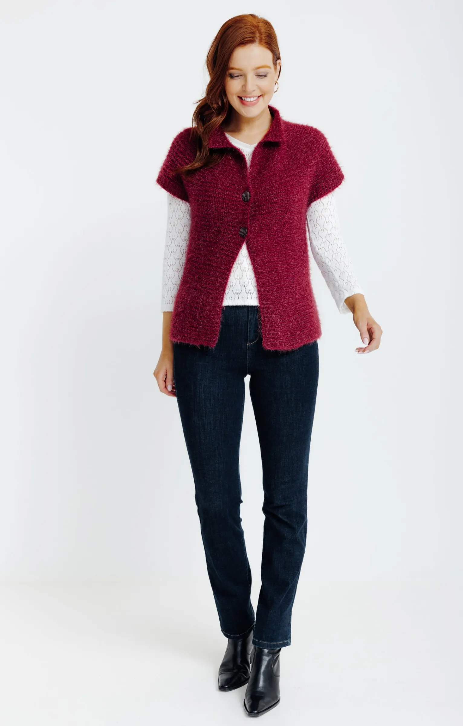 Pulls & Cardigans<Armand Thiery Cardigan maille fluffy - Bordeaux