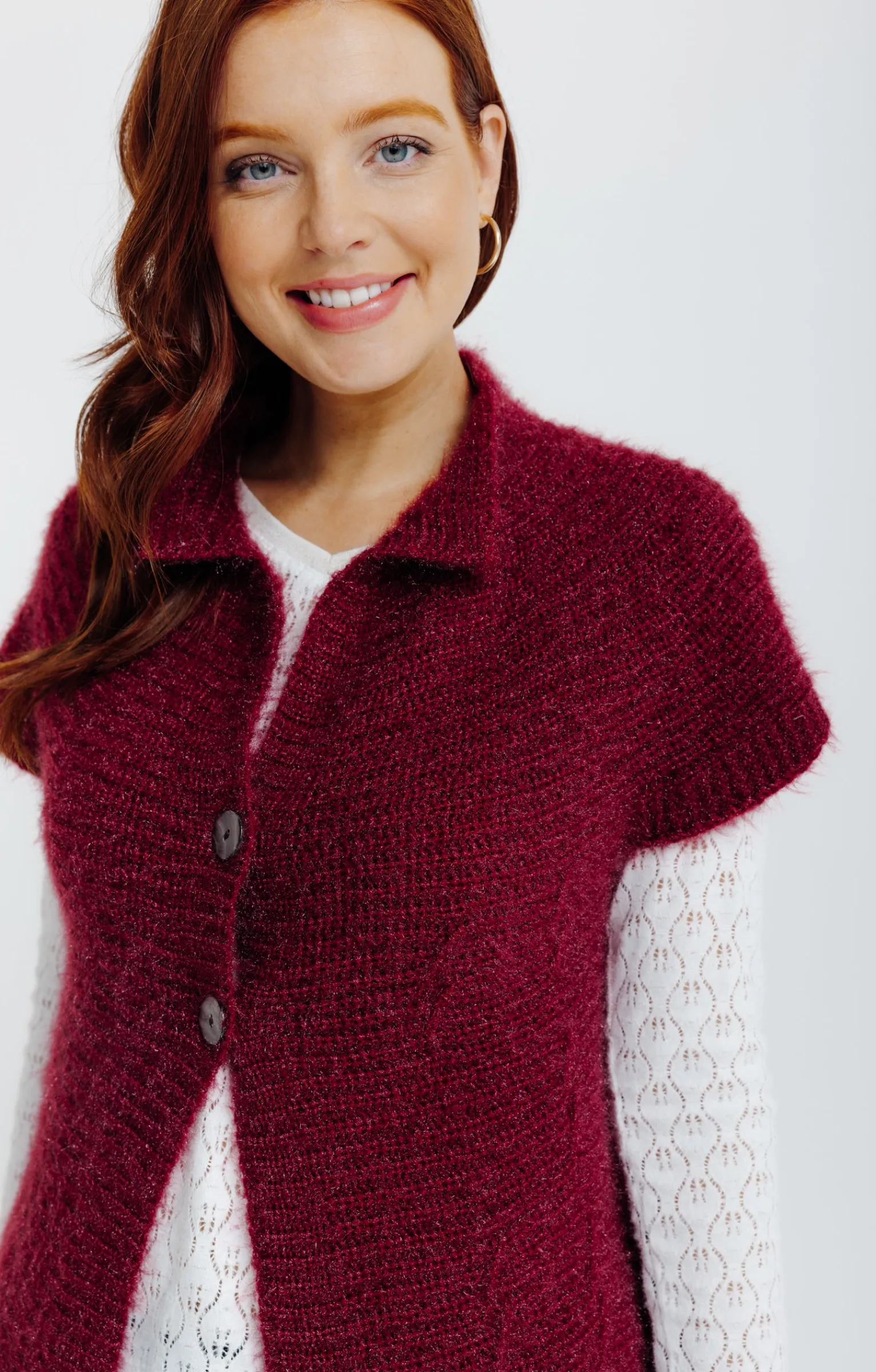 Pulls & Cardigans<Armand Thiery Cardigan maille fluffy - Bordeaux