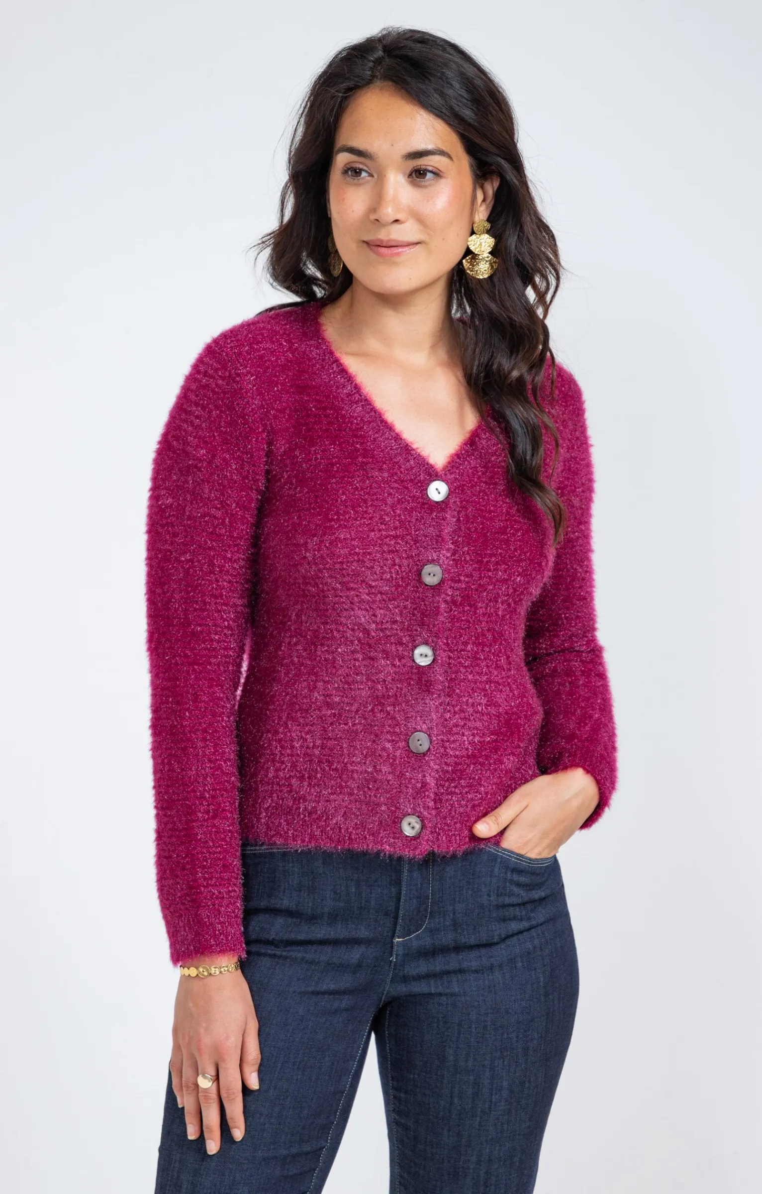 Pulls & Cardigans<Armand Thiery Cardigan maille fluffy - Liedevin