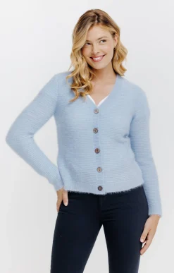 Pulls & Cardigans<Armand Thiery Cardigan maille fluffy - Bleuciel
