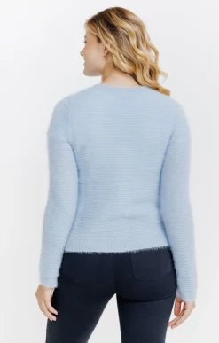Pulls & Cardigans<Armand Thiery Cardigan maille fluffy - Bleuciel