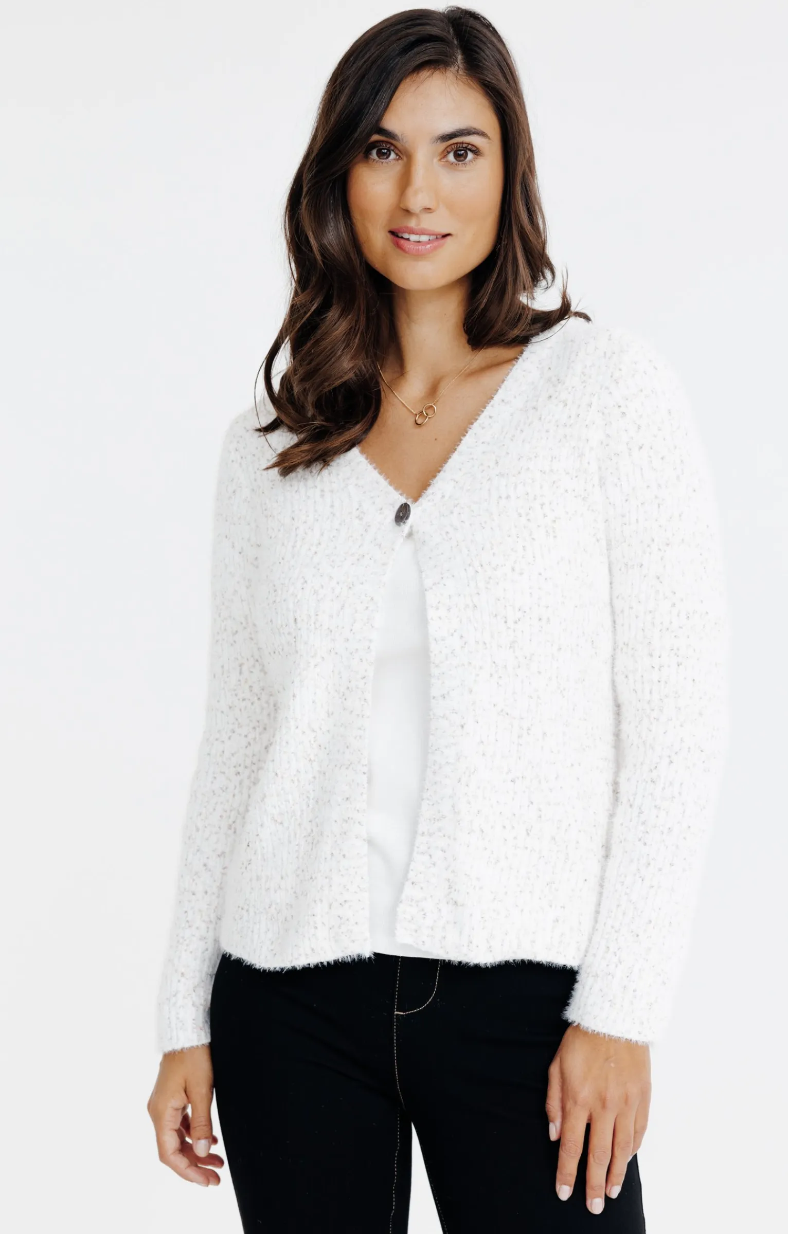 Pulls & Cardigans<Armand Thiery CARDIGAN MATIERE FANTAISIE - Écru