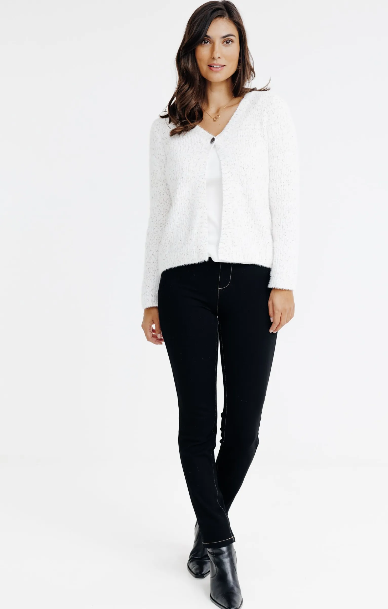 Pulls & Cardigans<Armand Thiery CARDIGAN MATIERE FANTAISIE - Écru