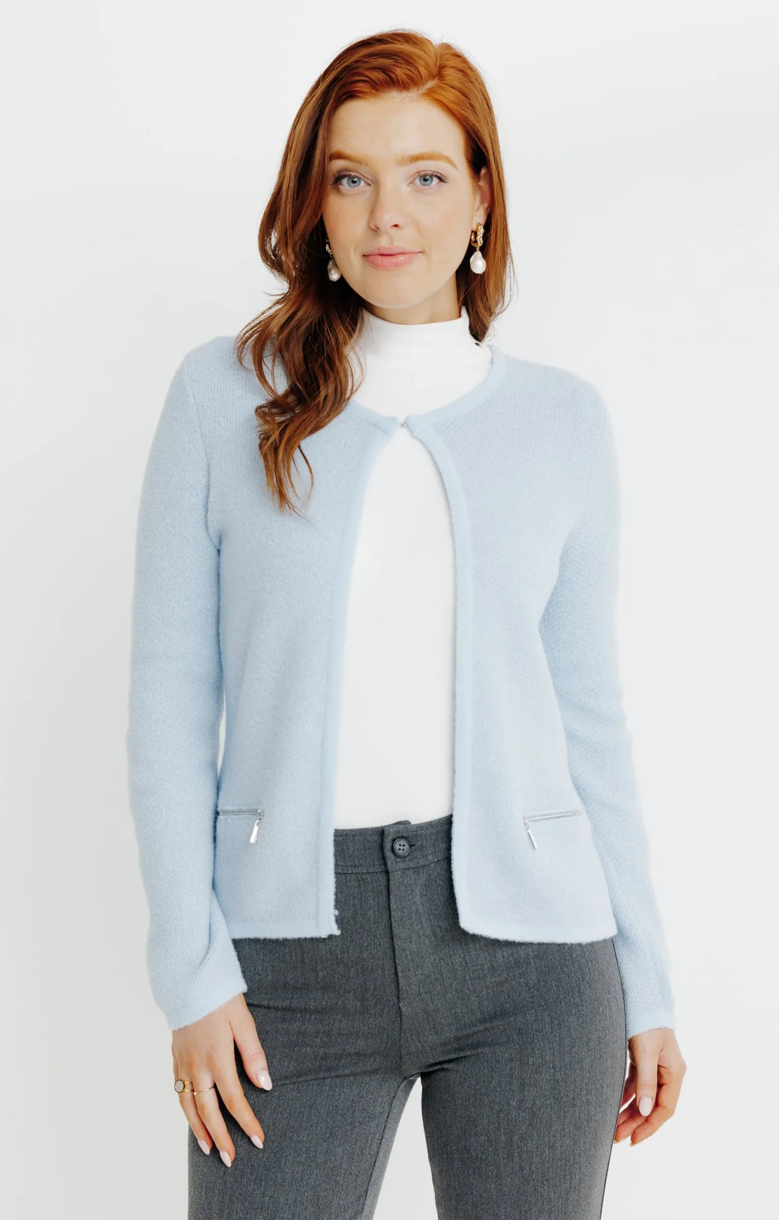 Pulls & Cardigans<Armand Thiery CARDIGAN MATIERE FANTAISIE - Bleuciel