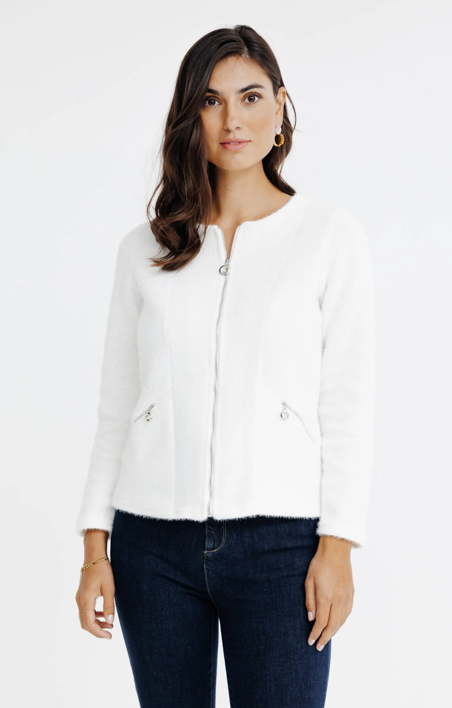 Pulls & Cardigans<Armand Thiery Cardigan matière fantaisie - Écru