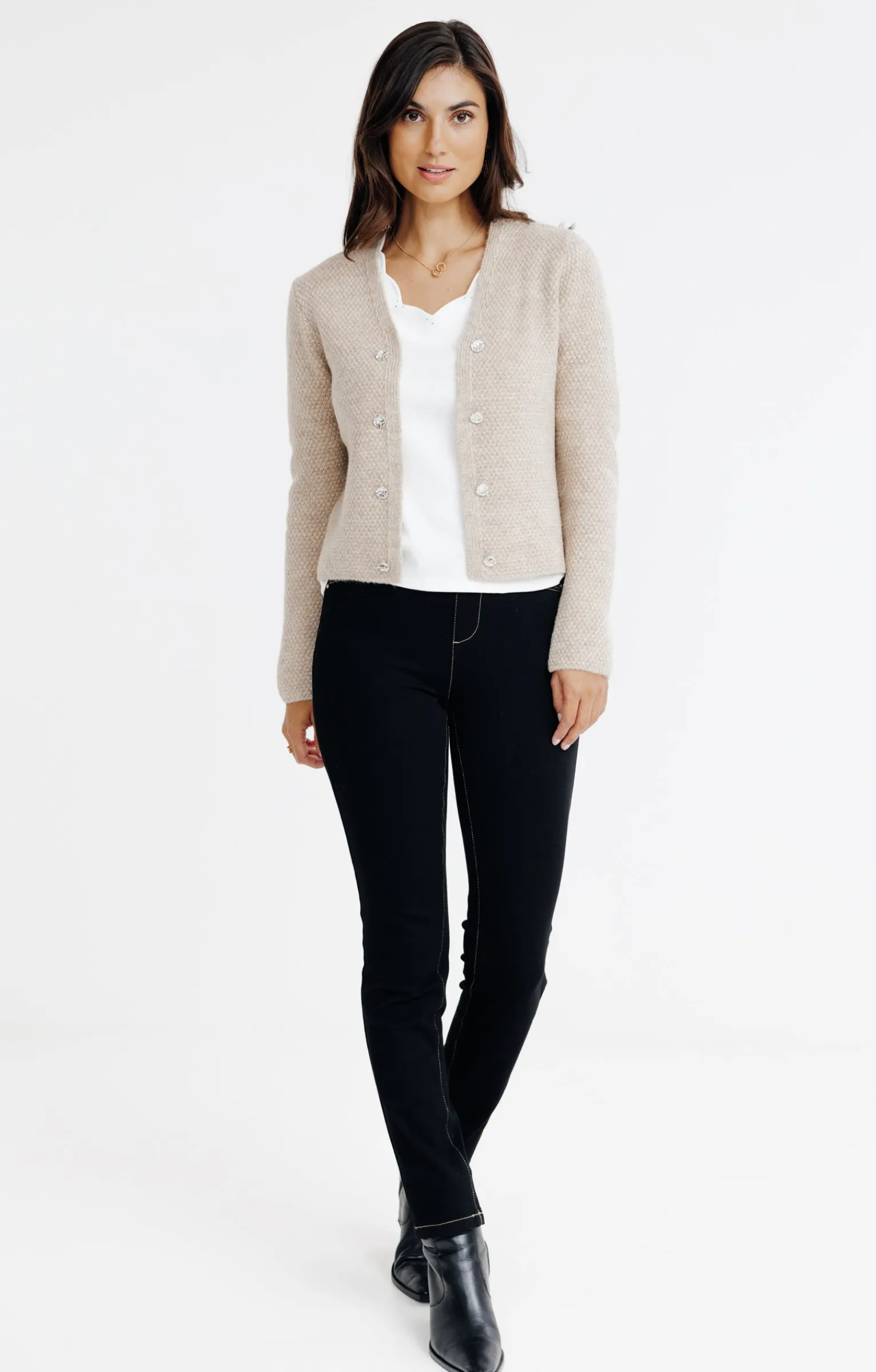 Pulls & Cardigans<Armand Thiery CARDIGAN POINT FANTAISIE - Beige