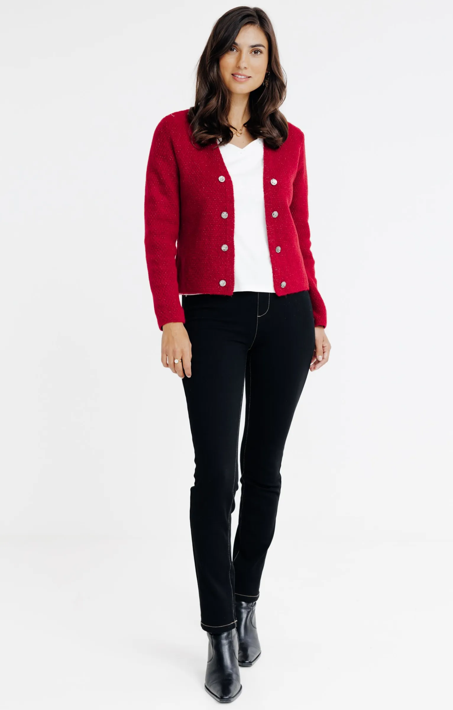 Pulls & Cardigans<Armand Thiery CARDIGAN POINT FANTAISIE - Rouge