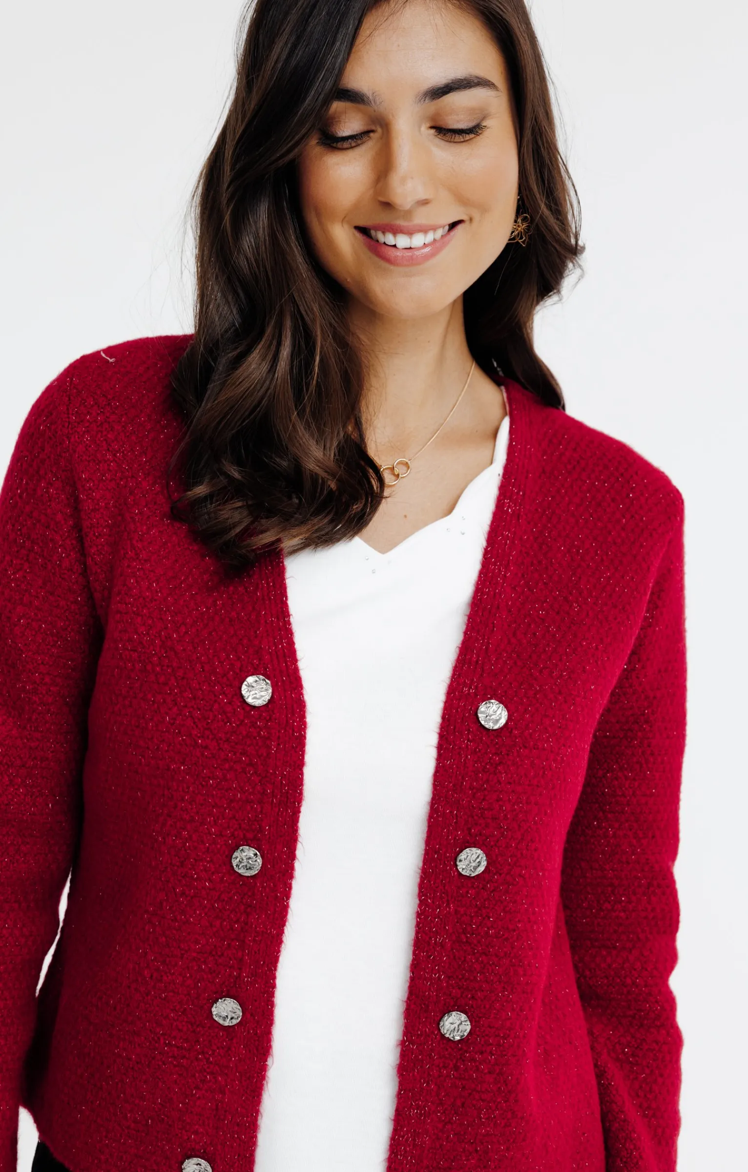 Pulls & Cardigans<Armand Thiery CARDIGAN POINT FANTAISIE - Rouge