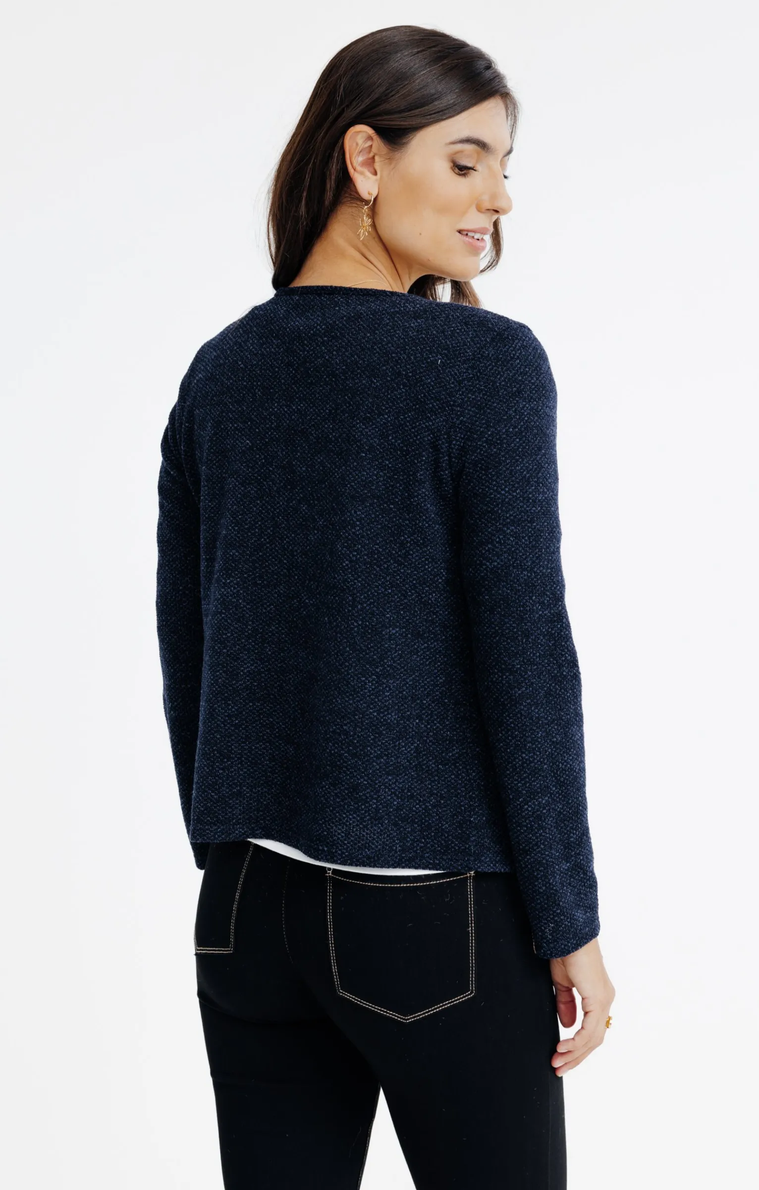 Pulls & Cardigans<Armand Thiery CARDIGAN UNI COL ROND - Marine