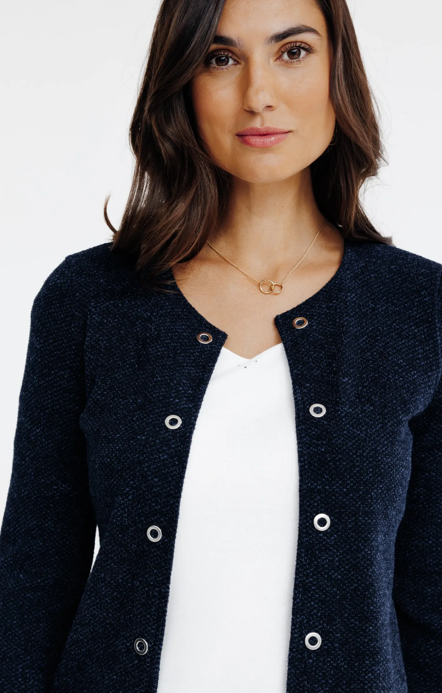 Pulls & Cardigans<Armand Thiery CARDIGAN UNI COL ROND - Marine