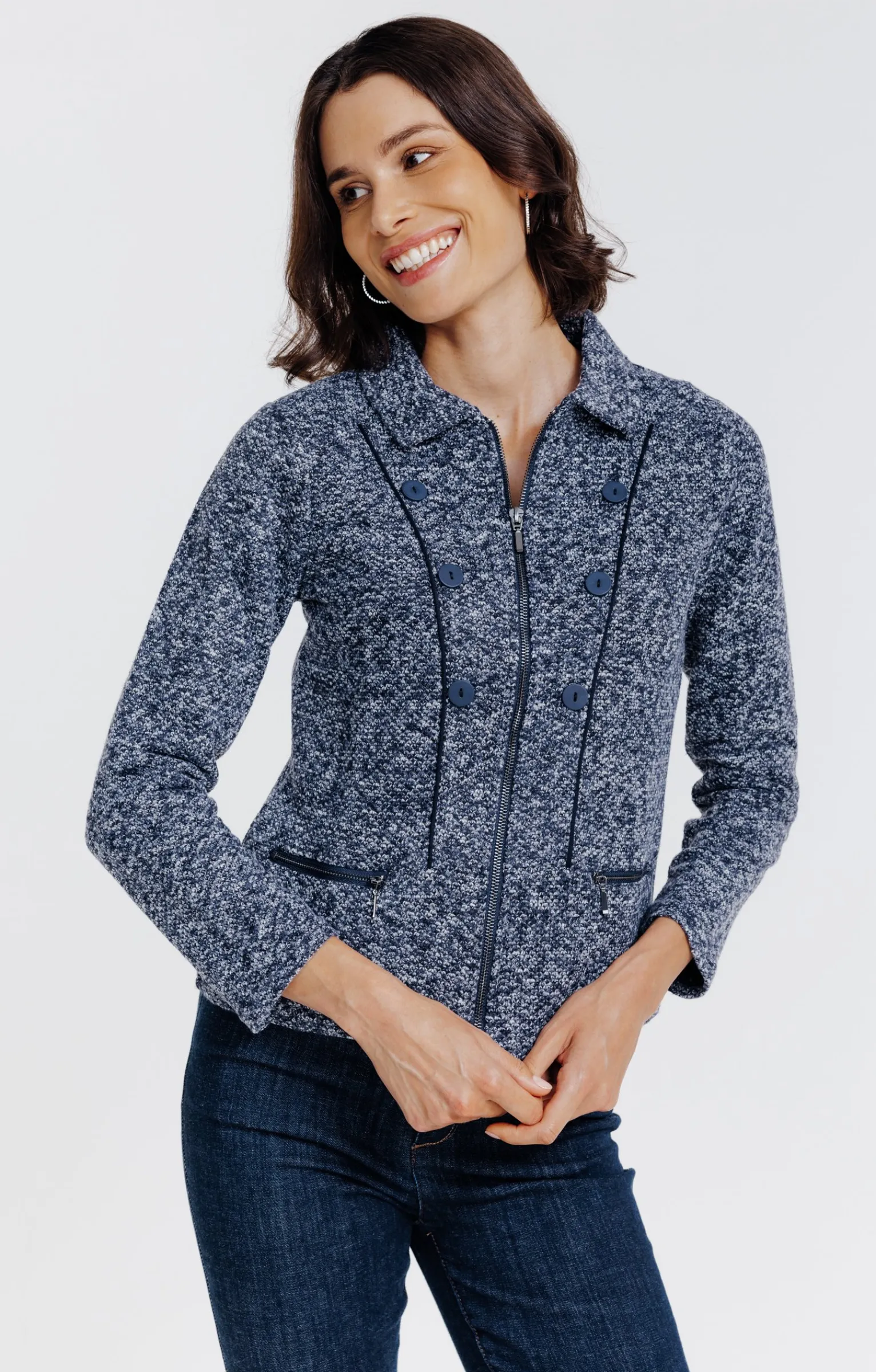 Pulls & Cardigans<Armand Thiery Cardigan zippé - Marine