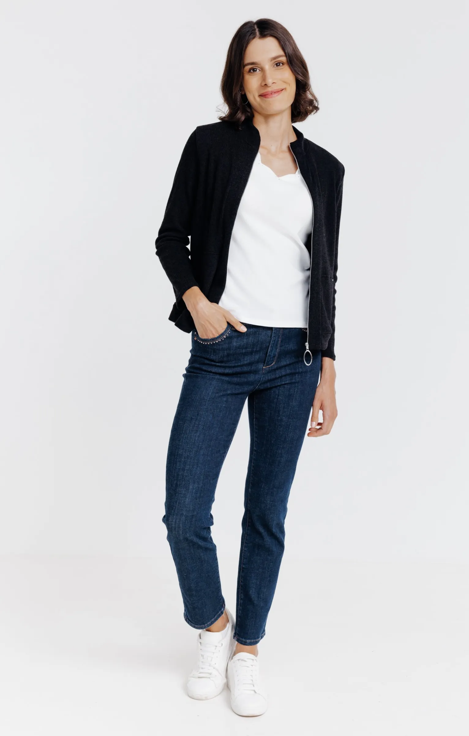 Pulls & Cardigans<Armand Thiery Cardigan zippé poches kangourou - Noir
