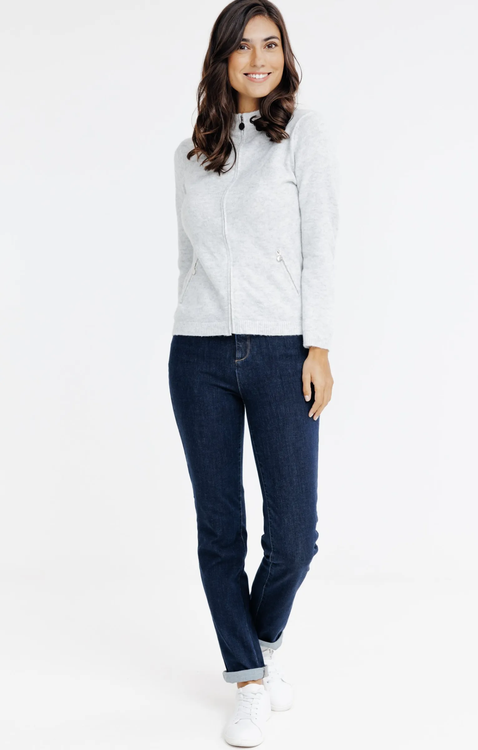 Pulls & Cardigans<Armand Thiery CARDIGAN ZIPPE - Argent