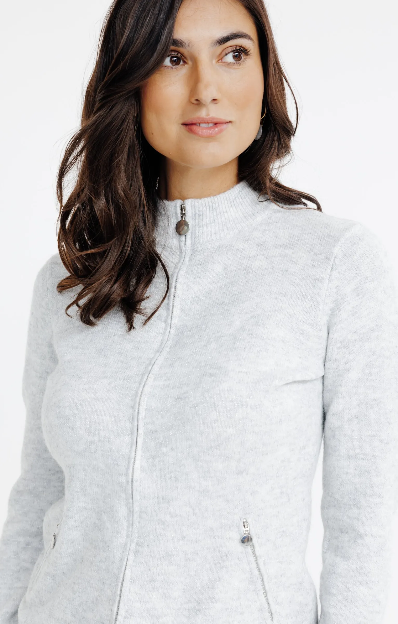 Pulls & Cardigans<Armand Thiery CARDIGAN ZIPPE - Argent