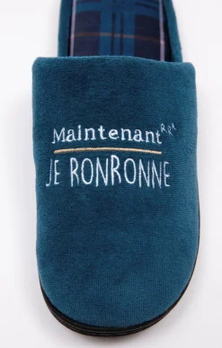 Accessoires<Armand Thiery Chaussons ronron - Pétrole