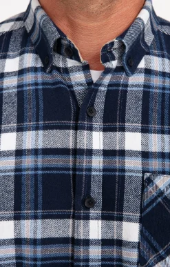 Chemises<Armand Thiery Chemise à carreaux en velours OCEAN - Marine