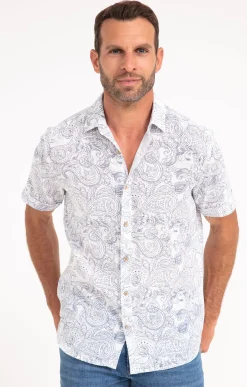 Chemises<Armand Thiery Chemise à manches courtes BADY - Blanc