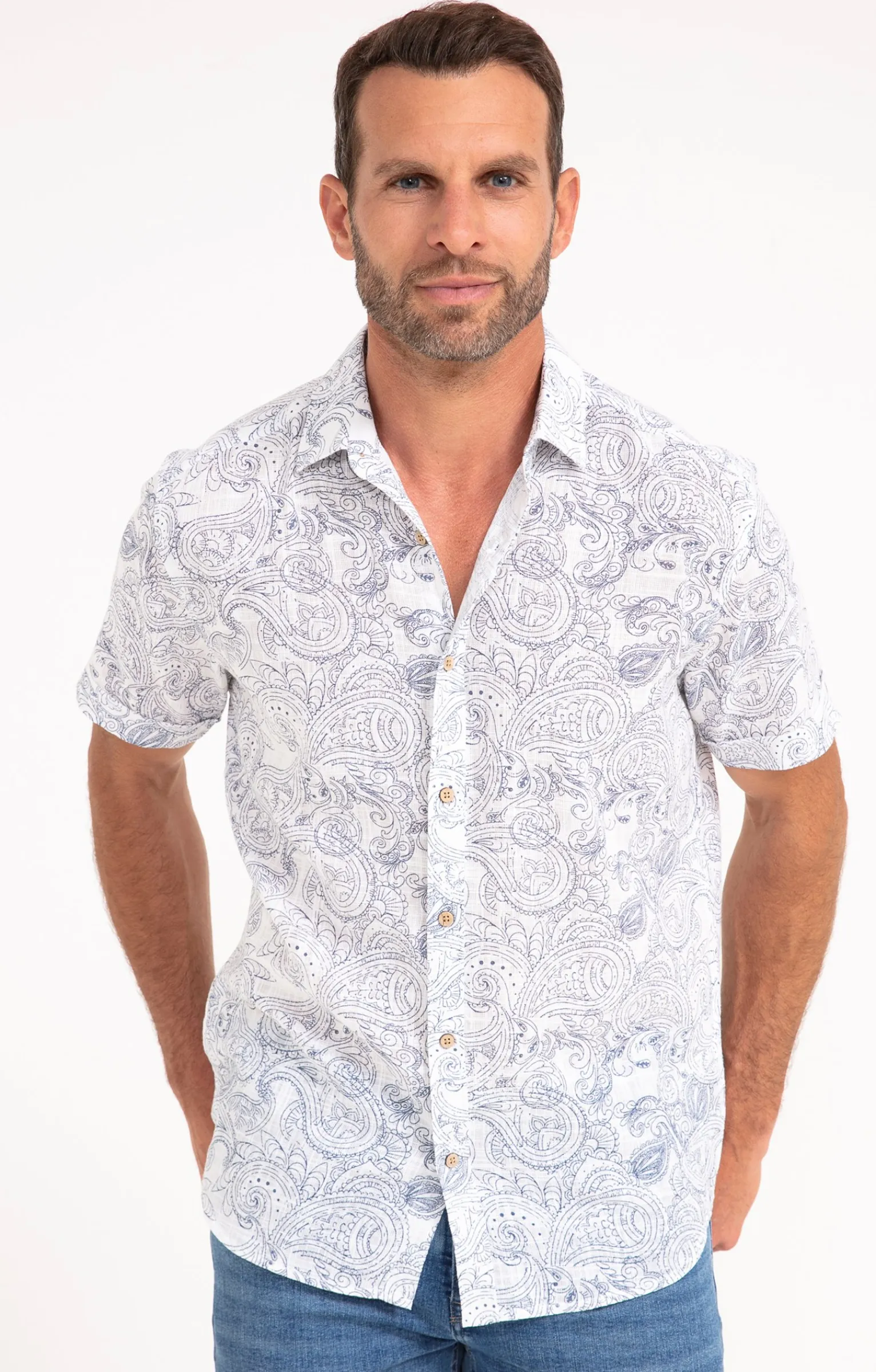Chemises<Armand Thiery Chemise à manches courtes BADY - Blanc