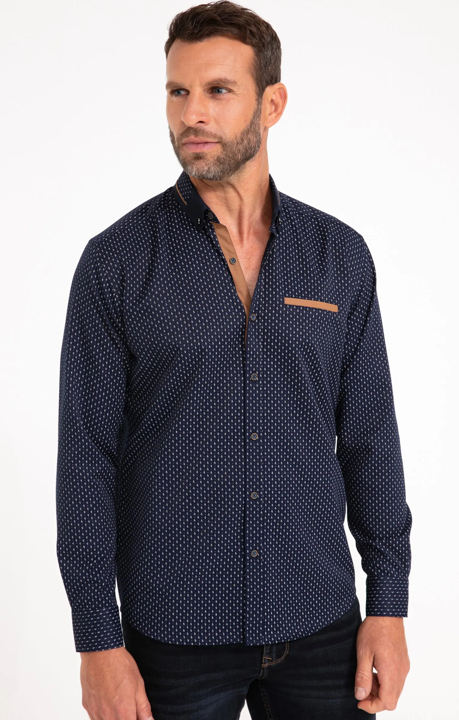 Chemises<Armand Thiery Chemise à manches longues - Marine