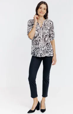 Chemisiers<Armand Thiery Chemise col mao imprimée feuillage - Noir
