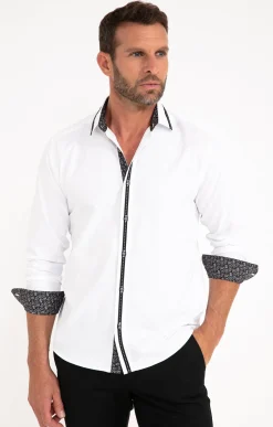 Chemises<Armand Thiery Chemise en satin uni manches longues - Blanc
