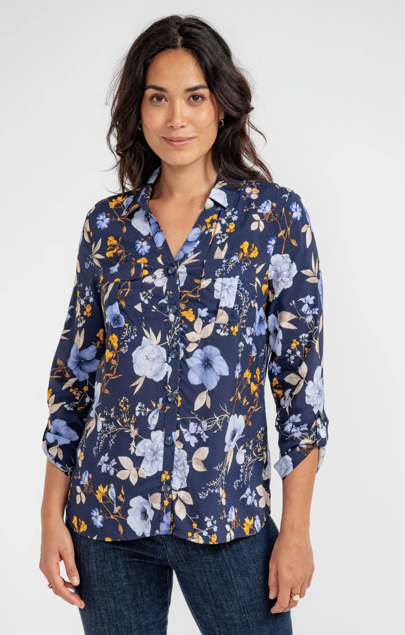 Chemisiers<Armand Thiery Chemise imprimé fleuri - Marine