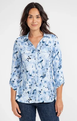 Chemisiers<Armand Thiery Chemise imprimé fleuri boutons nacrés - Écru