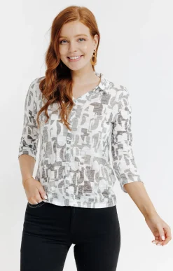Tee-shirts<Armand Thiery Chemise imprimé graphique - Écru