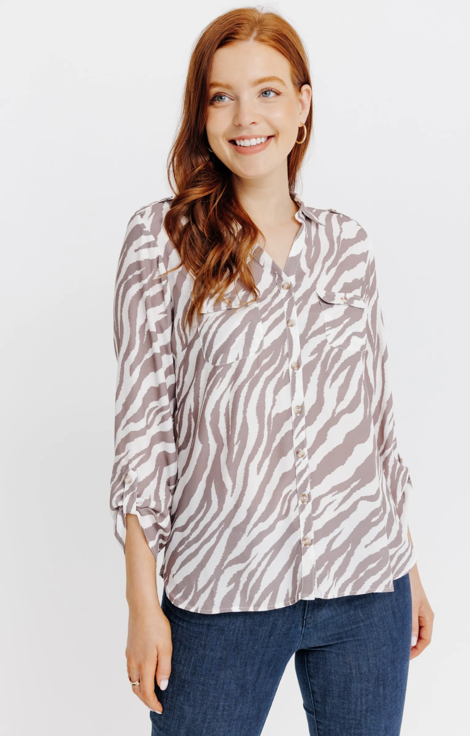 Chemisiers<Armand Thiery Chemise imprimée animal - Taupe
