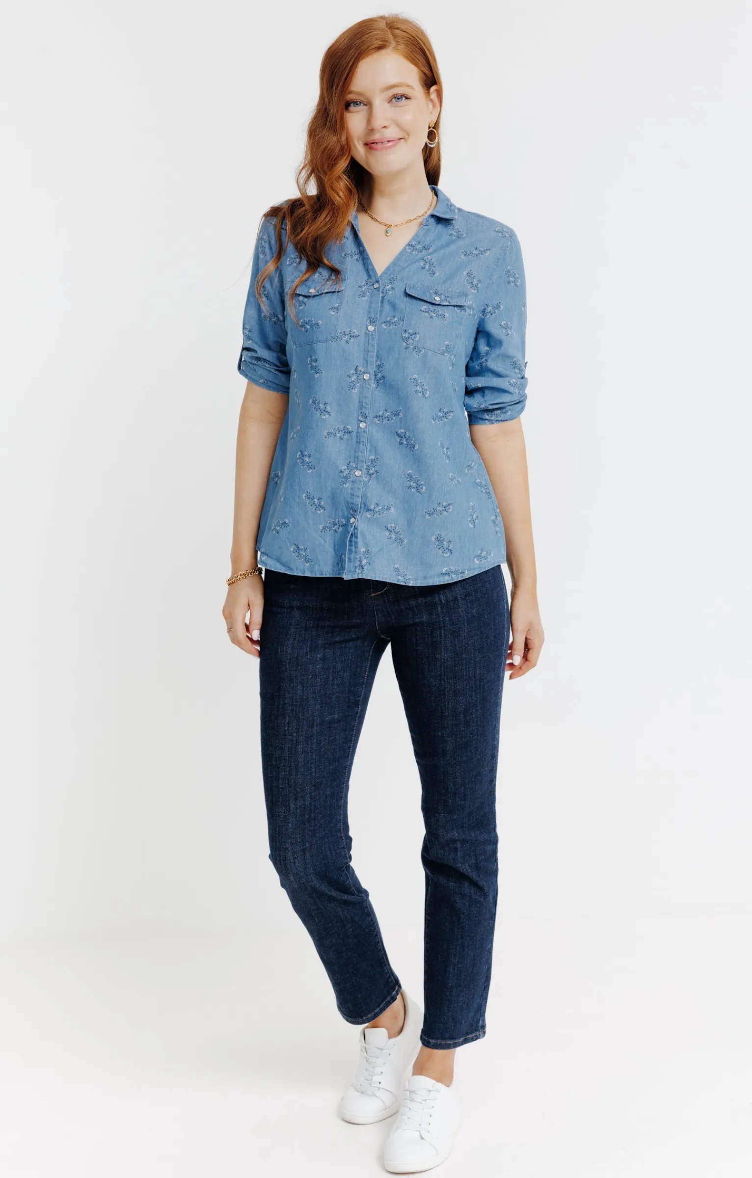 Chemisiers<Armand Thiery chemise imprimée coton-lyocell - Bleu