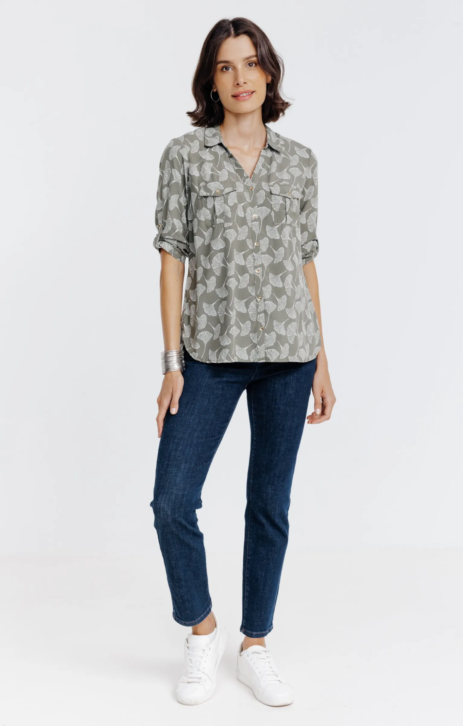 Chemisiers<Armand Thiery Chemise imprimée feuillage - Kakiclair