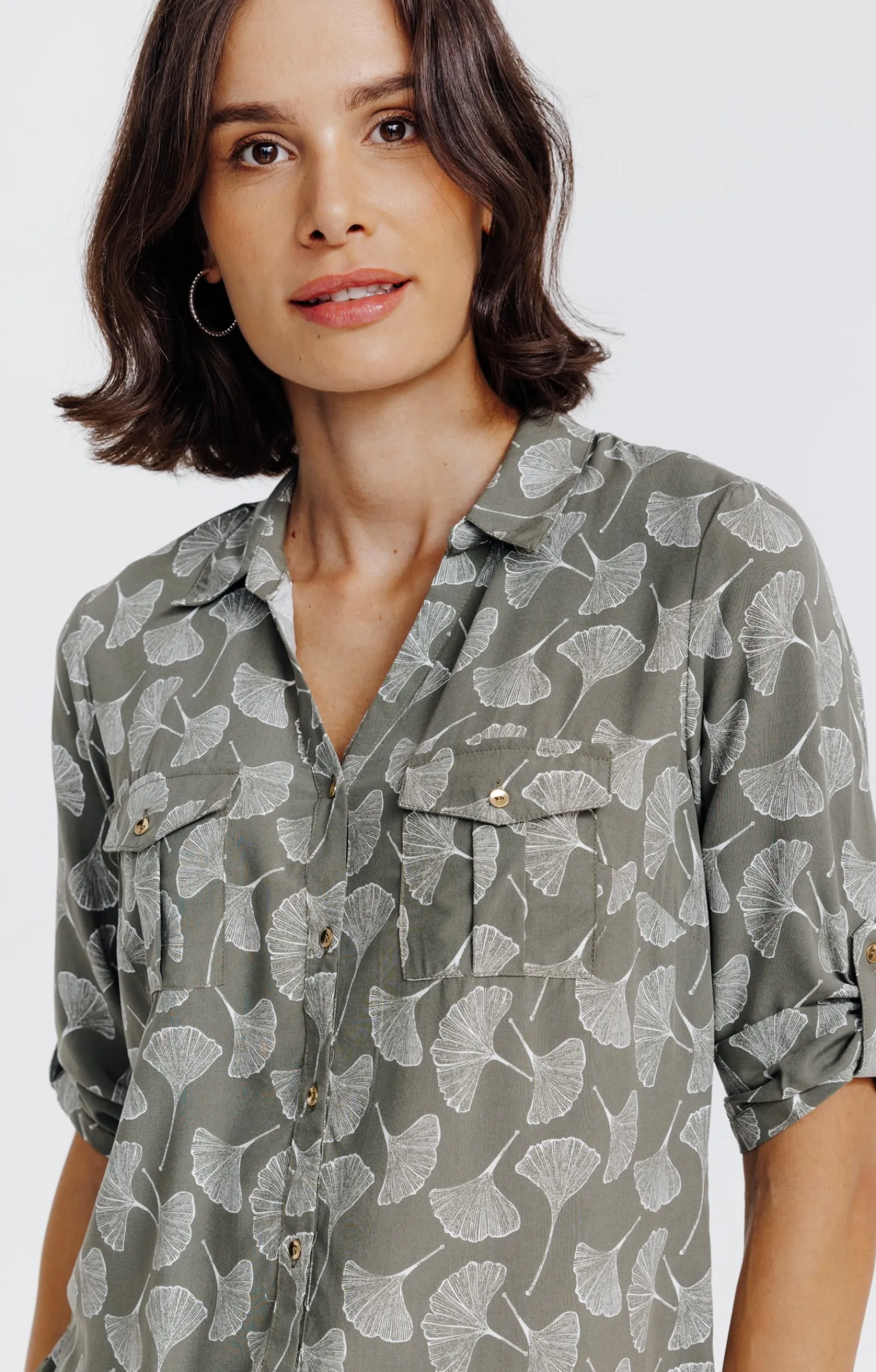 Chemisiers<Armand Thiery Chemise imprimée feuillage - Kakiclair