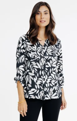 Chemisiers<Armand Thiery Chemise imprimée feuillage - Noir