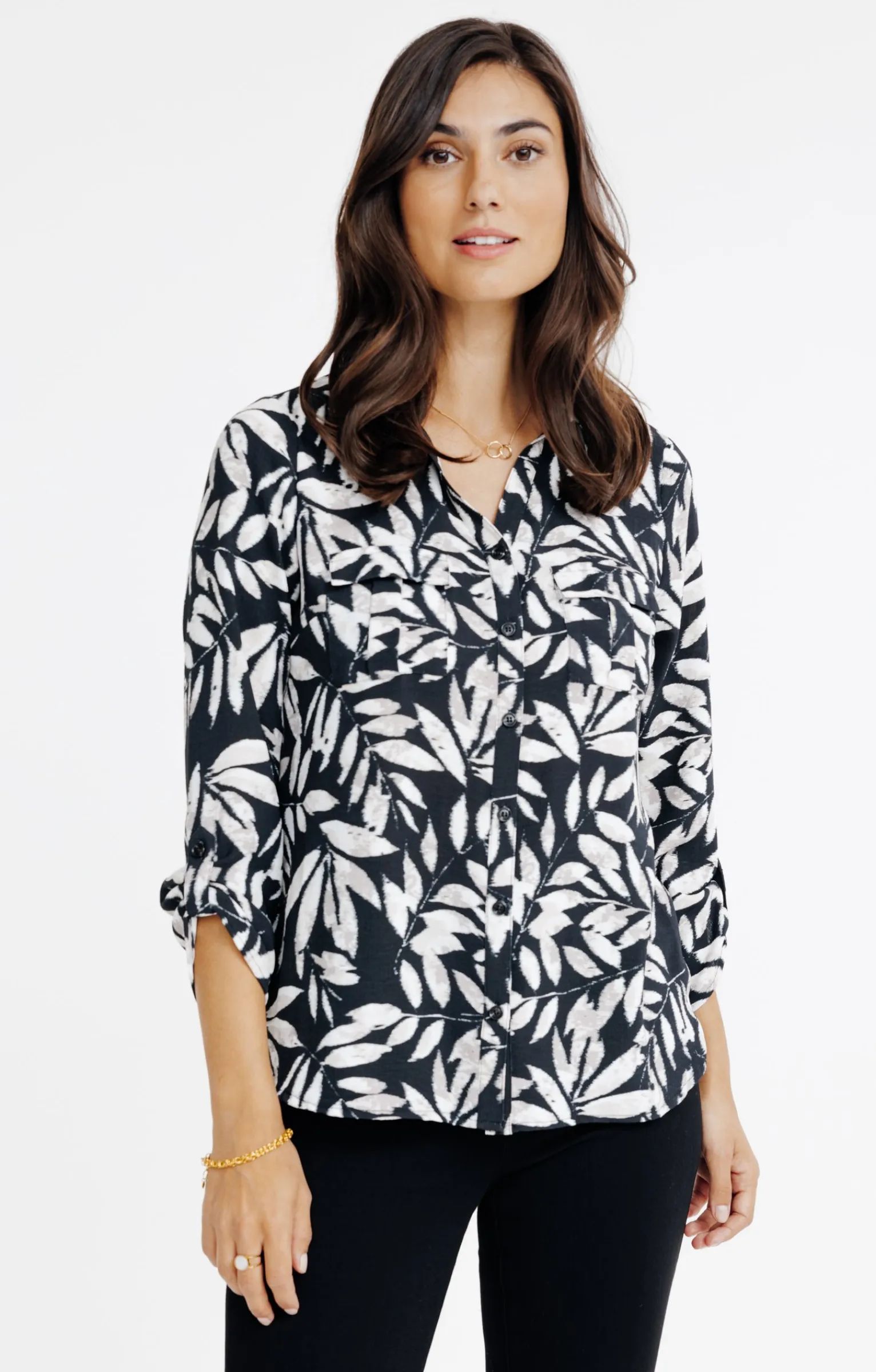 Chemisiers<Armand Thiery Chemise imprimée feuillage - Noir