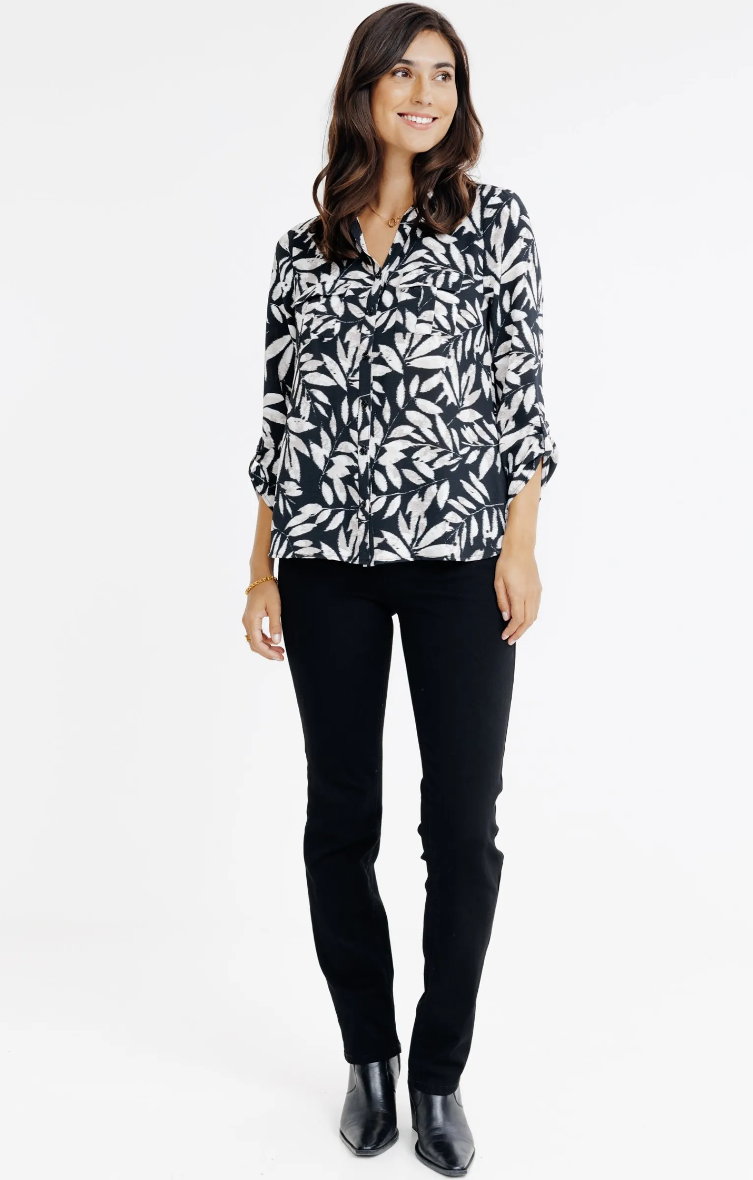 Chemisiers<Armand Thiery Chemise imprimée feuillage - Noir