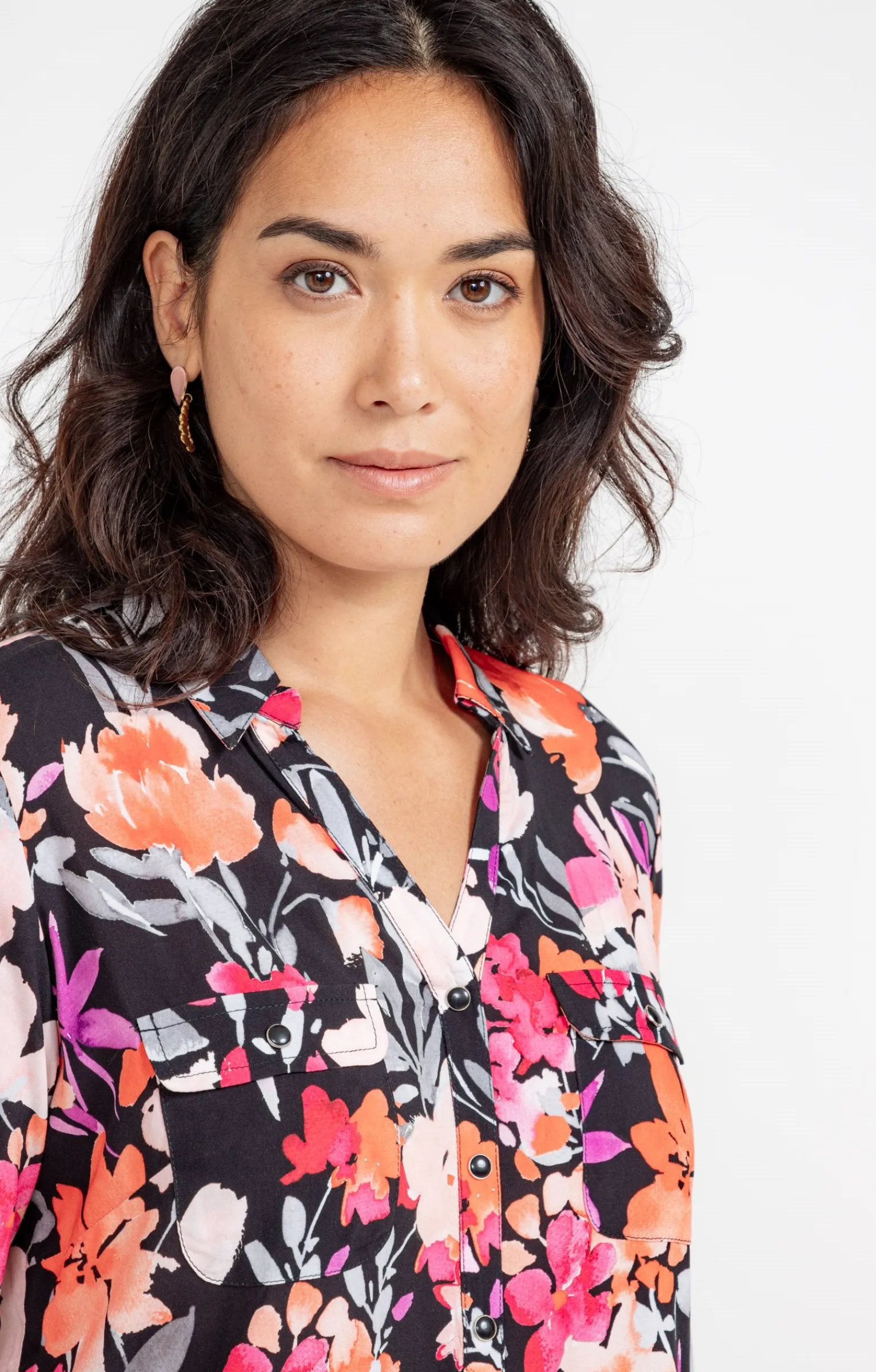 Chemisiers<Armand Thiery CHEMISE IMPRIME FLORAL - Noir